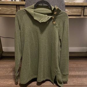 J. Crew Factory Wide button-collar pullover sweatshirt